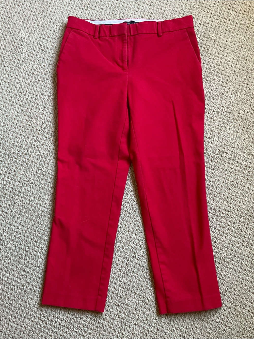 Ann Taylor Red Cropped Straight-Leg Pants Size 4